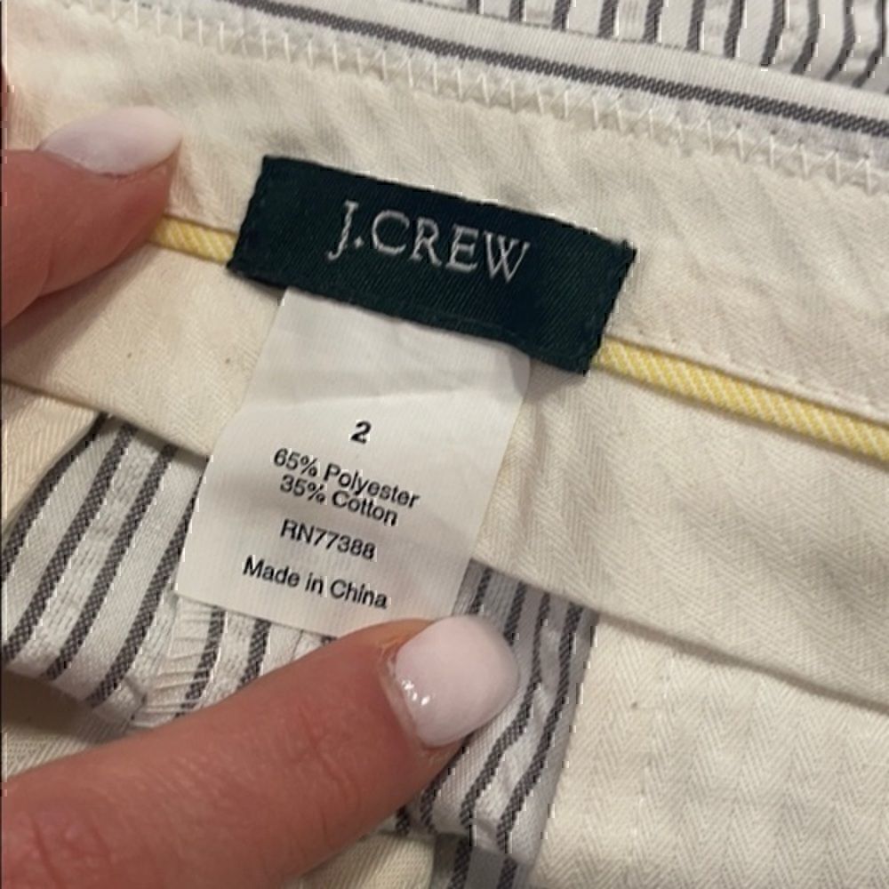 NWOT- J.Crew Mini Skirt Seersucker Striped Pockets Size 2 - Picture 3 of 3